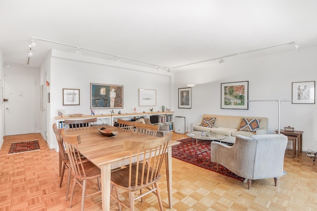 80 La Salle St Unit 18A, New York City, NY 10027 - dining area featuring rail lighting