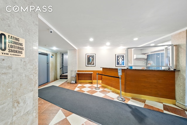 1360 Ocean Pkwy Unit 7B, New York City, NY 11230 - reception area with a security system and recessed lighting