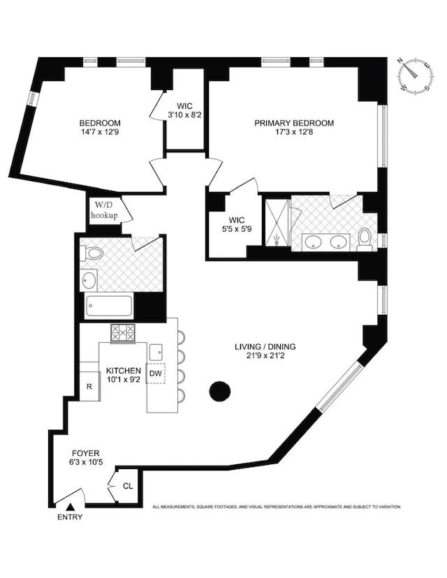 250 E 49th St Unit 3D, New York City, NY 10017 - view of property floor plan