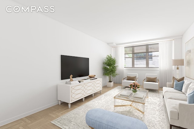 63 E 9th St Unit 4U, New York City, NY 10003 - living room featuring baseboards