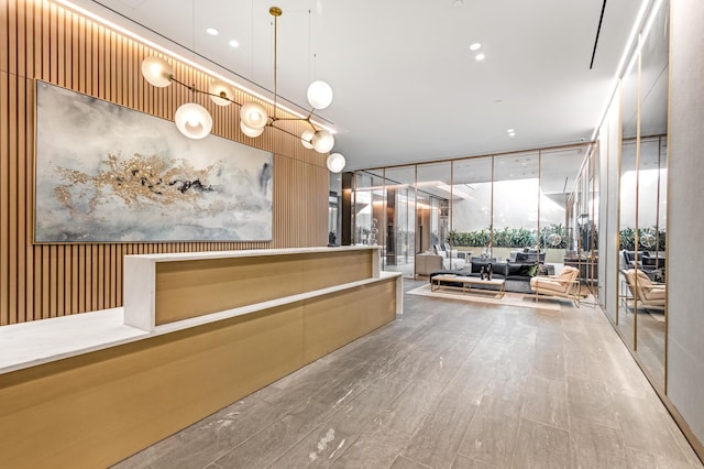 500 W 45th St Unit 202, New York City, NY 10036 - reception area featuring a wall of windows