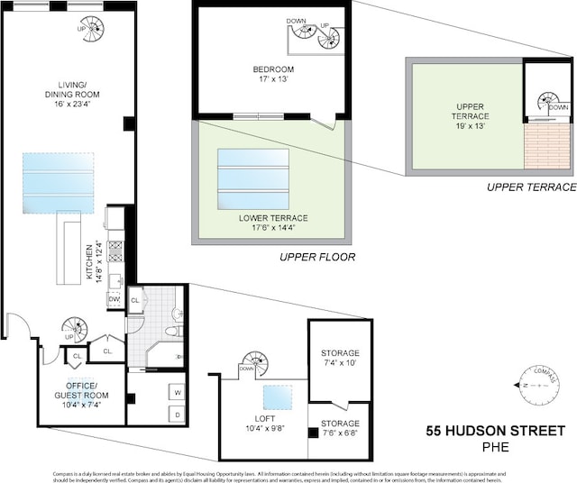 55 Hudson St Phe, Phe, New York City, NY 10013 - view of floor plan / room layout