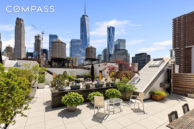 55 Hudson St Phe, Phe, New York City, NY 10013 - view of patio / terrace featuring a view of skyline