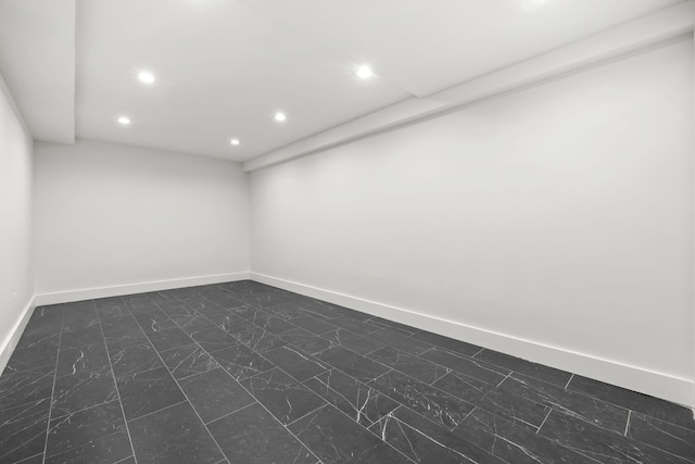 153 Green St Unit 1B, New York City, NY 11222 - empty room featuring recessed lighting and dark marble finish flooring