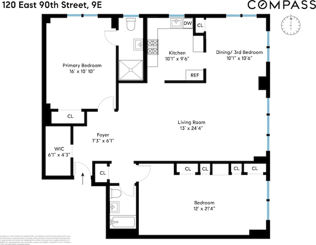 120 E 90th St Unit 9E, New York City, NY 10128 - view of property floor plan