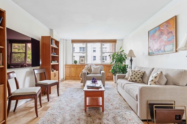 222 E 80th St Unit 6-C, New York City, NY 10075 - living area with healthy amount of natural light and ornamental molding