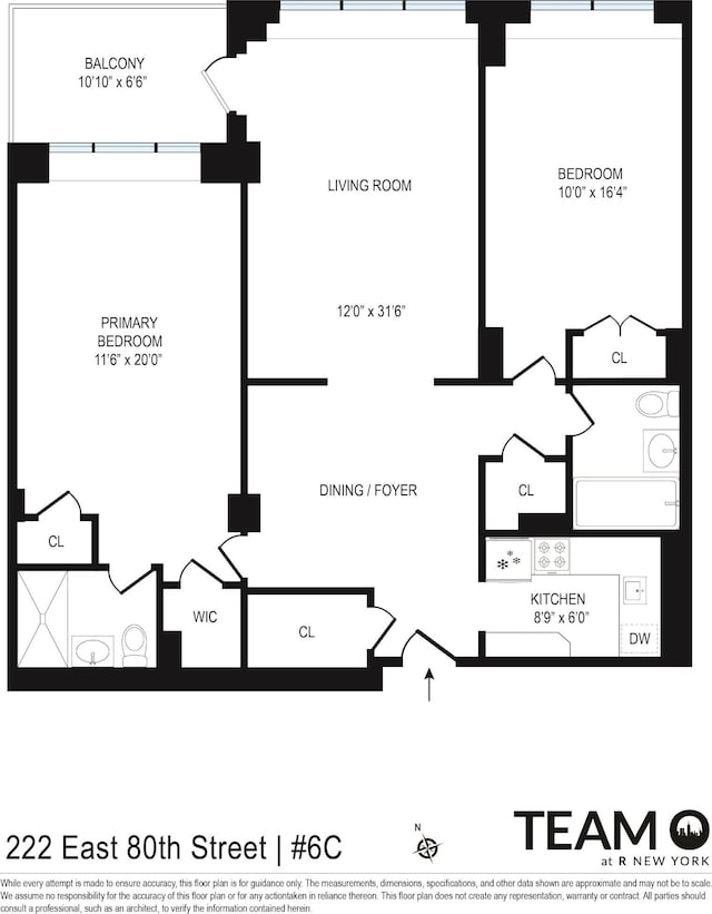 222 E 80th St Unit 6-C, New York City, NY 10075 - view of floor plan / room layout