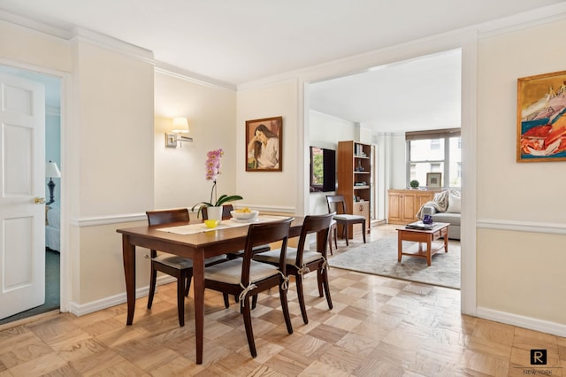 222 E 80th St Unit 6-C, New York City, NY 10075 - dining area with baseboards and crown molding