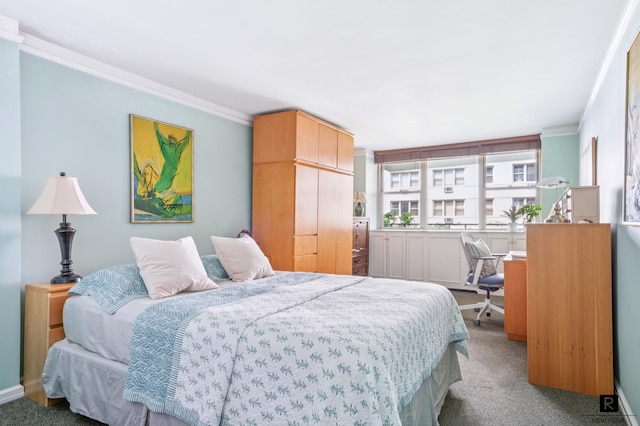222 E 80th St Unit 6-C, New York City, NY 10075 - carpeted bedroom featuring ornamental molding