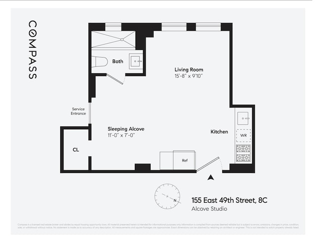 155 E 49th St Unit 8C, New York City, NY 10017 - view of room layout