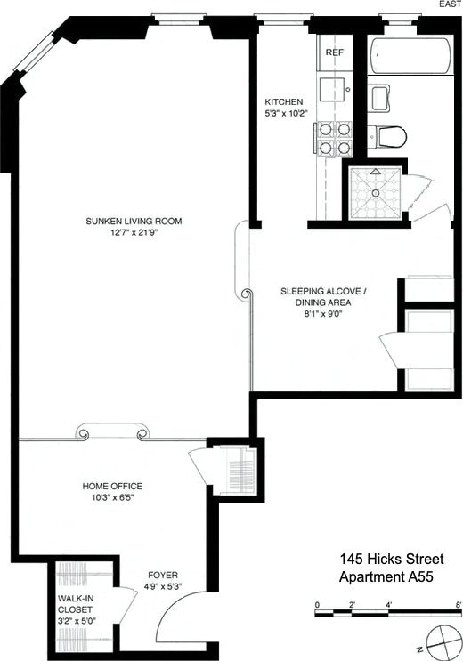 145 Hicks St Unit A55, New York City, NY 11201 - view of room layout
