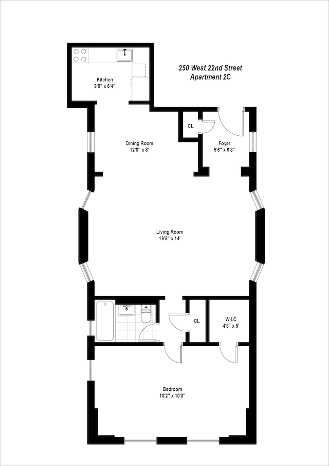 250 W 22nd St Unit 2C, New York City, NY 10011 - view of property floor plan