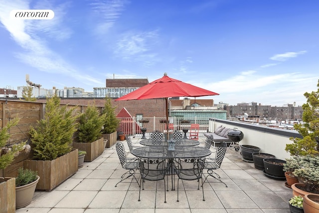 458 W 146th St Unit 2S, New York City, NY 10031 - view of patio / terrace featuring a city view and outdoor dining space