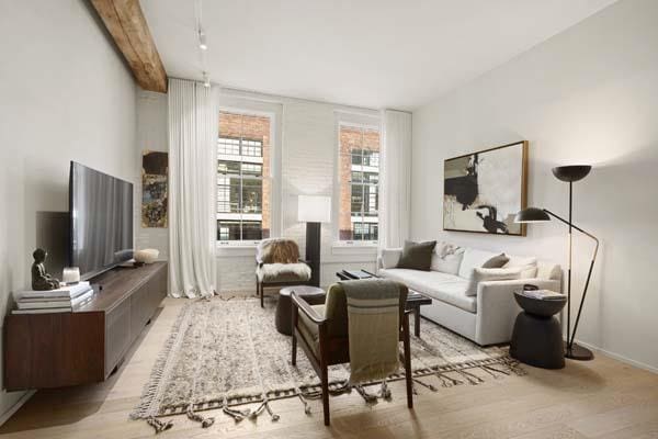 168 Plymouth St Unit 4-D, New York City, NY 11201 - living area with wood finished floors