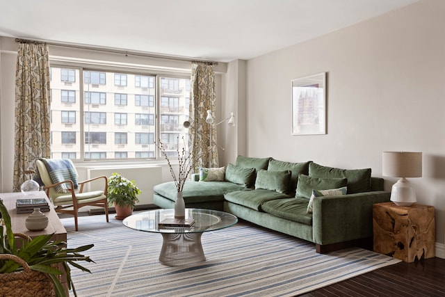 300 E 74th St Unit 23G, New York City, NY 10021 - living room with wood finished floors