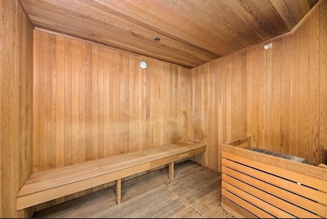 400 E 67th St Unit 20B, New York City, NY 10065 - sauna featuring wooden ceiling and wood walls
