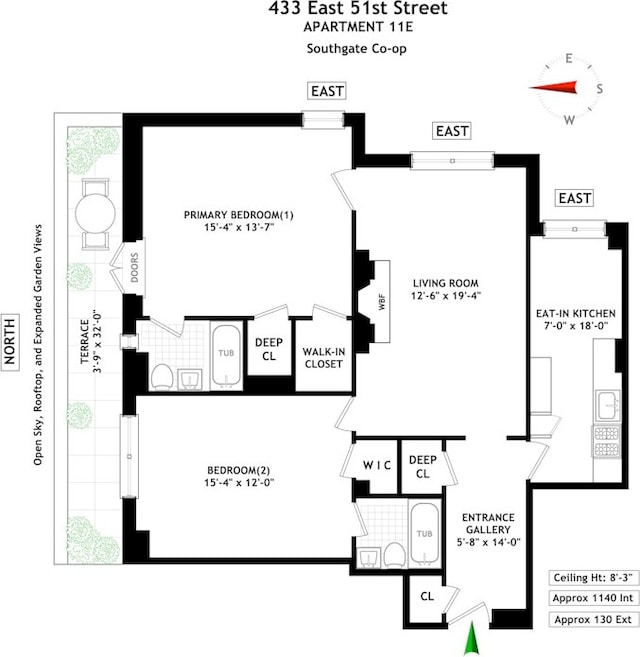433 E 51st St Unit 11E, New York City, NY 10022 - view of property floor plan