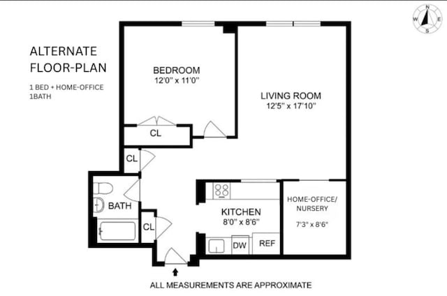 300 W 135th St Unit 4L, New York City, NY 10030 - view of room layout