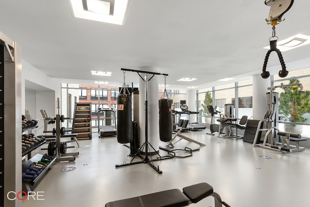 1 York St Unit 6E, New York City, NY 10013 - workout area with floor to ceiling windows