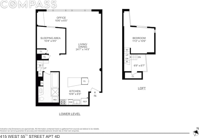 415 W 55th St Unit 4D, New York City, NY 10019 - view of home floor plan