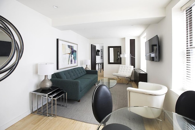 150 W 51st St Unit 1623, New York City, NY 10019 - living area featuring wood finished floors and recessed lighting
