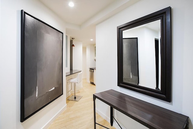 150 W 51st St Unit 1623, New York City, NY 10019 - hall featuring light wood finished floors and recessed lighting