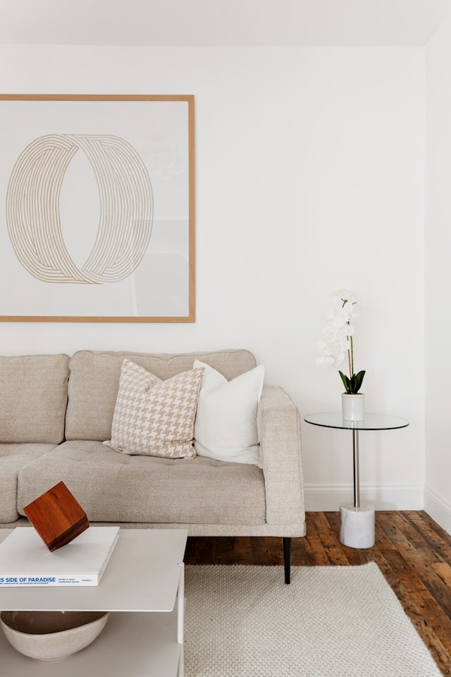 211 Powers St, New York City, NY 11211 - living room featuring hardwood / wood-style floors and baseboards