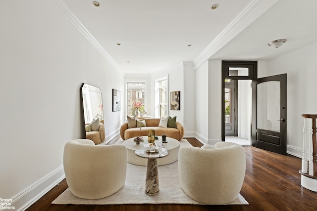 1148 Sterling Place, New York City, NY 11213 - living area featuring ornamental molding and wood finished floors