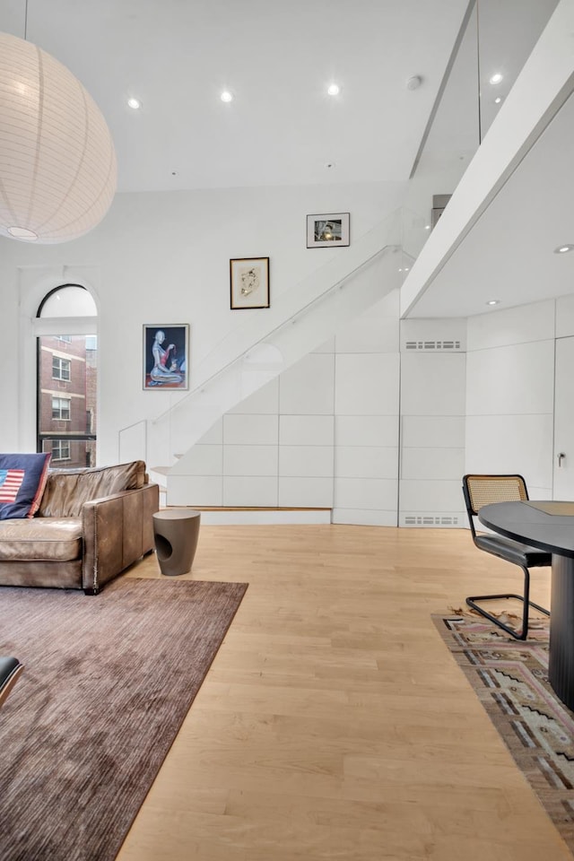 242 E 7th St Ph, Ph, New York City, NY 10009 - living room with wood finished floors and recessed lighting