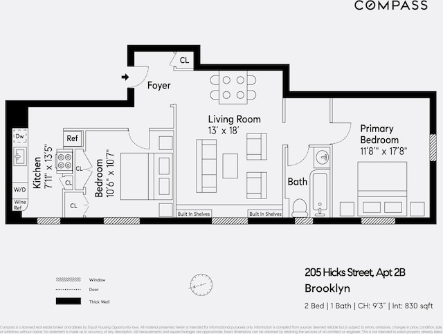 205 Hicks St Unit 2B, New York City, NY 11201 - view of property floor plan