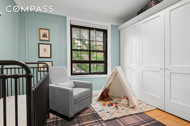205 Hicks St Unit 2B, New York City, NY 11201 - bedroom with lofted ceiling and a nursery area