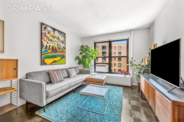 201 Clinton Ave Unit 10F, New York City, NY 11205 - living room featuring cooling unit