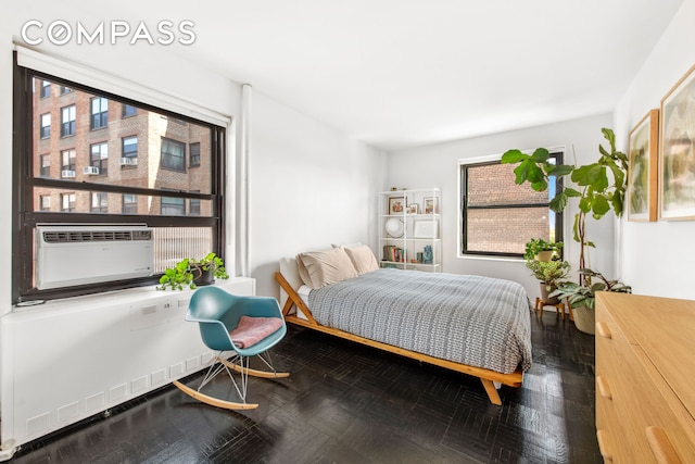 201 Clinton Ave Unit 10F, New York City, NY 11205 - bedroom with multiple windows and cooling unit