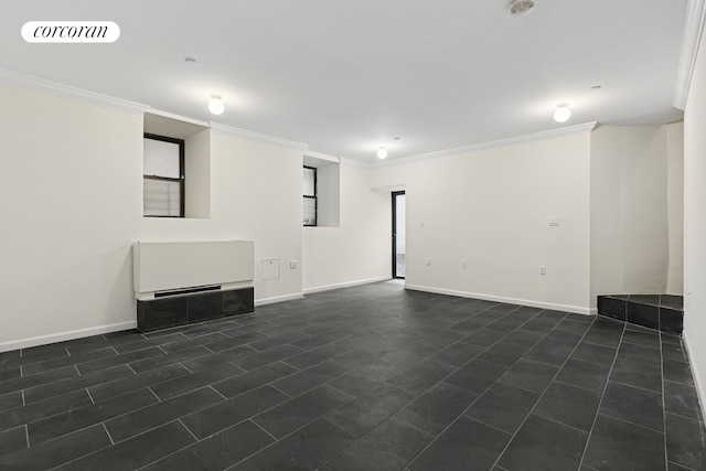 555 Lenox Ave Unit 1A, New York City, NY 10037 - unfurnished living room with crown molding