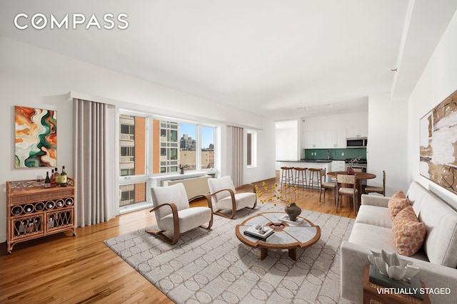 304 W 115th St Unit 6A, New York City, NY 10026 - living room with light wood-style flooring
