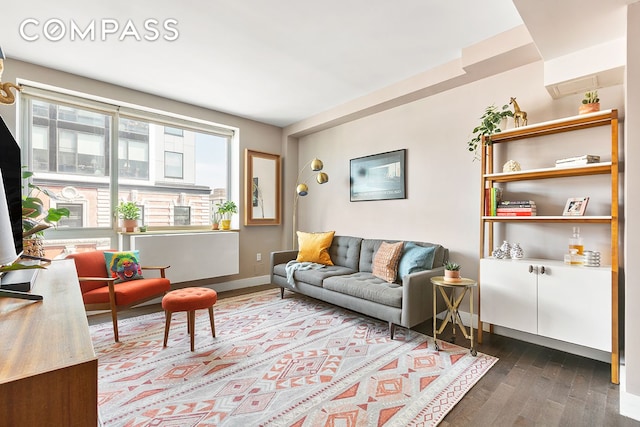 88 Morningside Ave Unit 8E, New York City, NY 10027 - living room featuring hardwood / wood-style flooring and baseboards