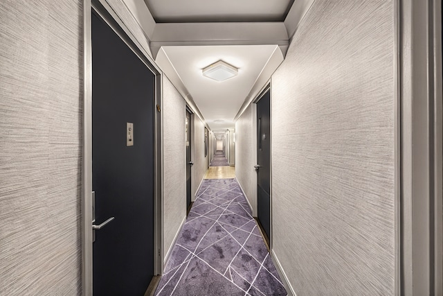 16 W 16th St Unit 7Rn, New York City, NY 10011 - corridor featuring dark tile patterned flooring
