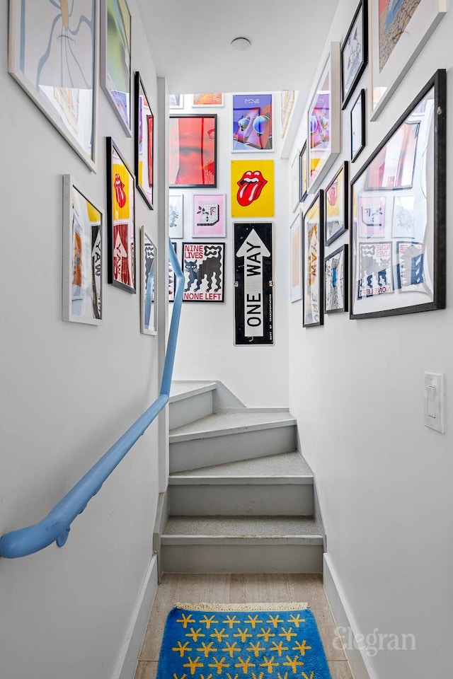 725 Lafayette Ave Unit 1A, New York City, NY 11221 - stairs featuring baseboards