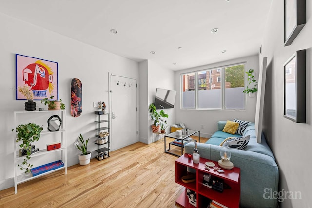 725 Lafayette Ave Unit 1A, New York City, NY 11221 - living room featuring wood finished floors and recessed lighting