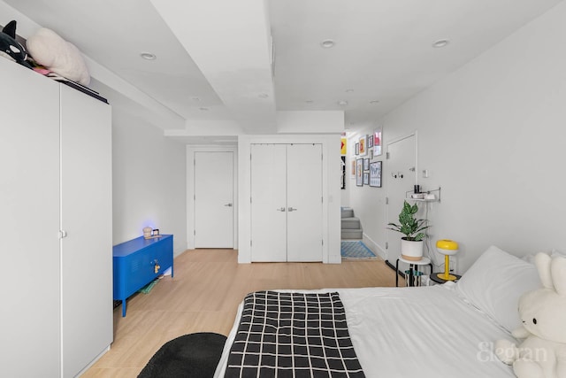 725 Lafayette Ave Unit 1A, New York City, NY 11221 - bedroom featuring light wood-style floors and recessed lighting