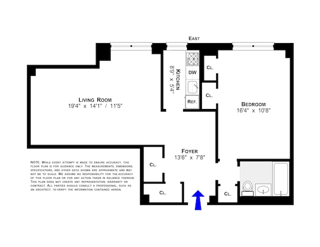 11 Riverside Dr Unit 14Ow, New York City, NY 10023 - view of room layout