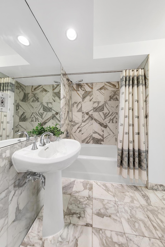 111 E 85th St Unit 3-A, New York City, NY 10028 - bathroom featuring shower / bath combination with curtain and recessed lighting