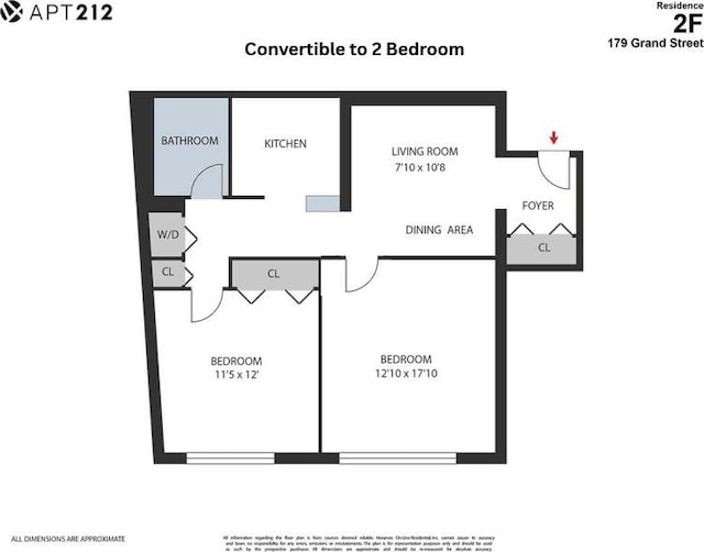 179 Grand St Unit 2-F, New York City, NY 10013 - view of room layout