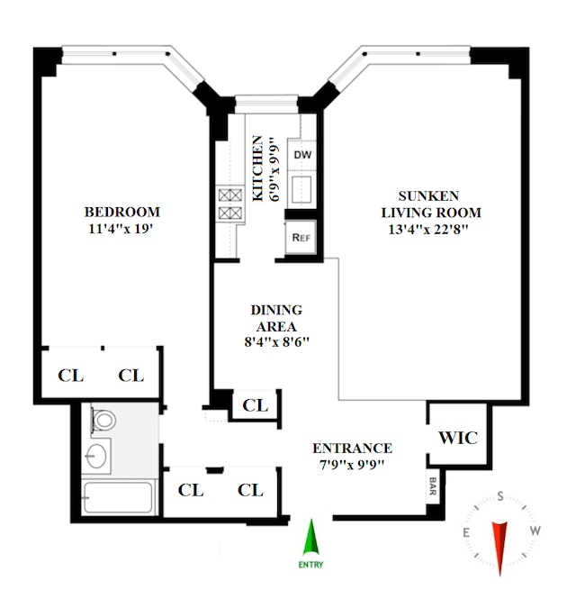 215 E 79th St Unit 12B, New York City, NY 10075 - view of floor plan / room layout