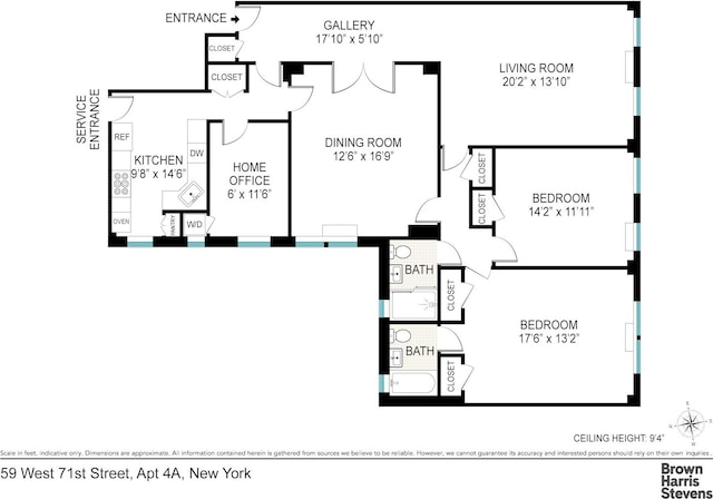 59 W 71st St Unit 4A, New York City, NY 10023 - view of home floor plan