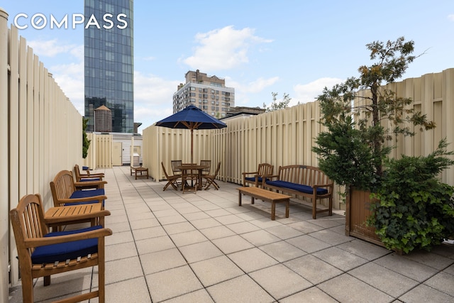 21 E 22nd St Unit 7F, New York City, NY 10010 - fenced backyard with a patio area and outdoor dining space