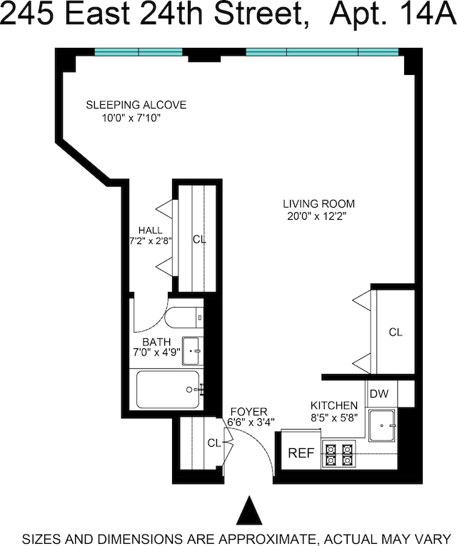 245 E 24th St Unit 14A, New York City, NY 10010 - view of property floor plan