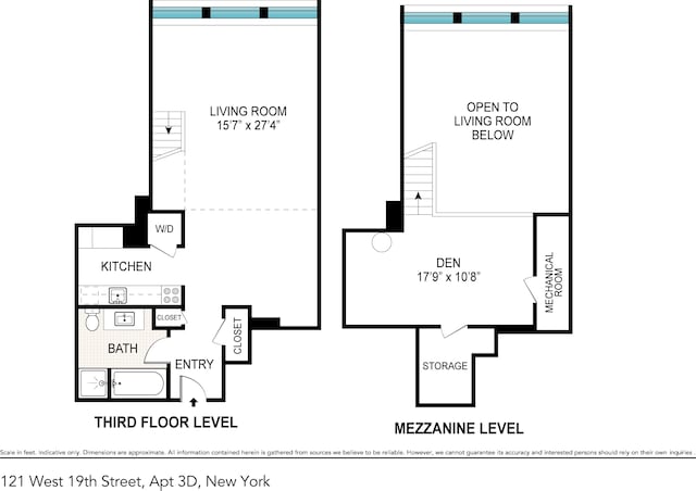 121 W 19th St Unit 3D, New York City, NY 10011 - view of floor plan / room layout