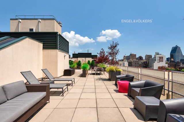 121 W 19th St Unit 3D, New York City, NY 10011 - view of patio / terrace featuring an outdoor living space and a view of city