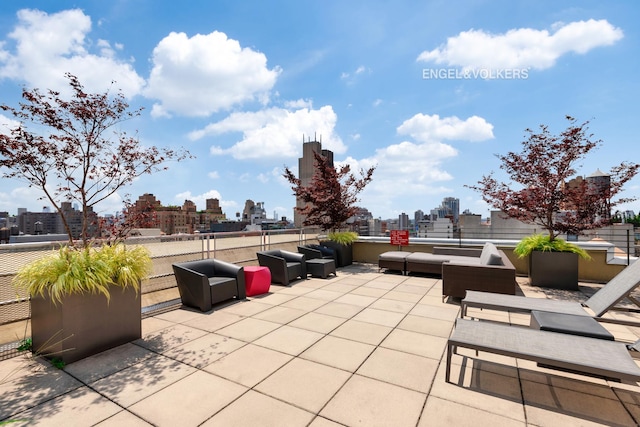 121 W 19th St Unit 3D, New York City, NY 10011 - view of patio with a skyline view and outdoor lounge area